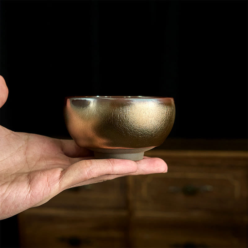 Tasse à thé en Buddha Stones faite à la main en forme de poisson koï chinois Jianzhan, feuille de lotus, tasse à thé Kung Fu, 150 ml - image 4