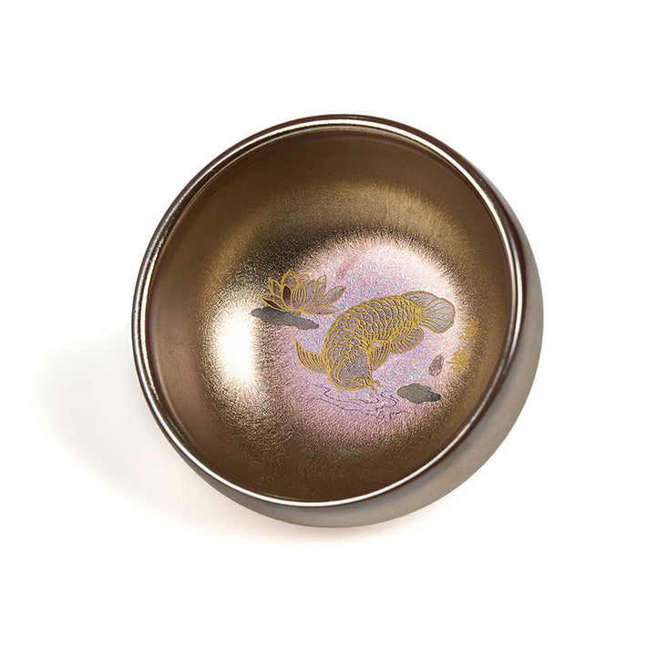 Tasse à thé en Buddha Stones faite à la main en forme de poisson koï chinois Jianzhan, feuille de lotus, tasse à thé Kung Fu, 150 ml - image 7