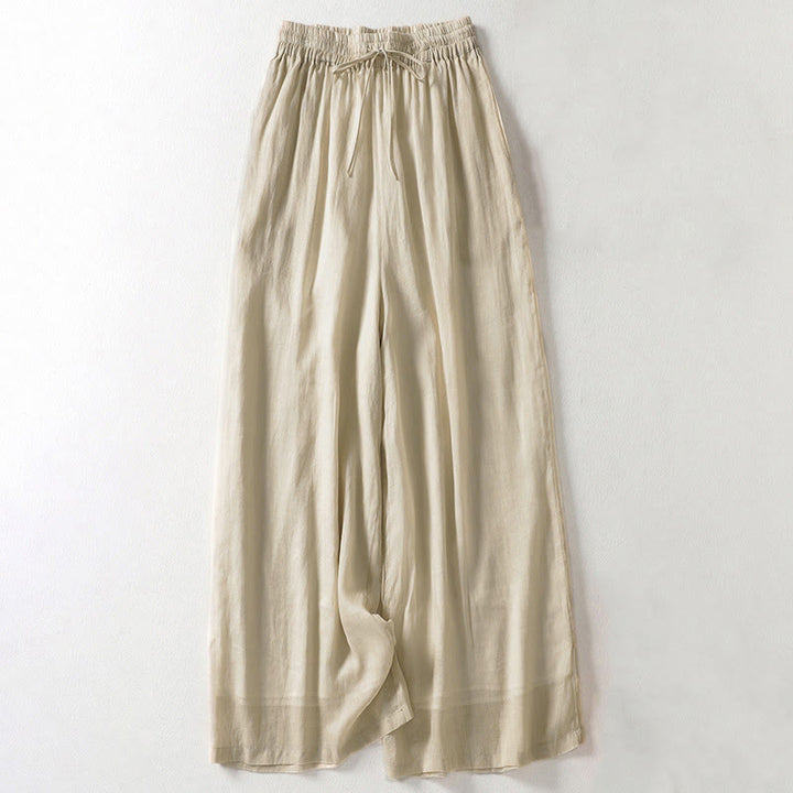 Pantalon large à lacets de couleur unie Buddha Stones pour femme - Kaki - US8-10，UK/AU12-14，EU40-42 (2XL) - image 0