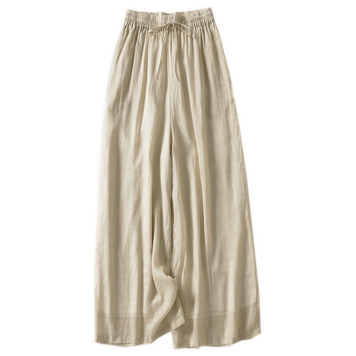Pantalon large à lacets de couleur unie Buddha Stones pour femme - image 1