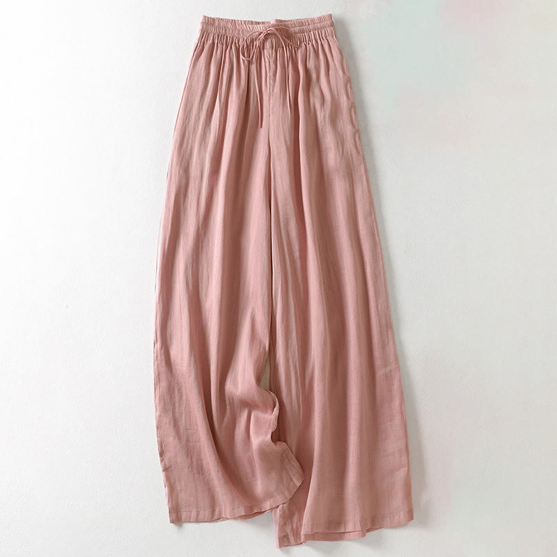 Pantalon large à lacets de couleur unie Buddha Stones pour femme - Rose - US8-10，UK/AU12-14，EU40-42 (2XL) - image 23