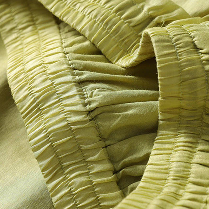 Pantalon large à lacets de couleur unie Buddha Stones pour femme - image 14