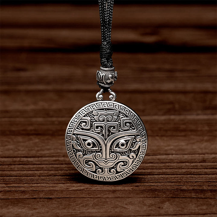 Collier pendentif en argent plaqué cuivre avec Buddha Stones Taotie Om Mani Padme Hum - image 4