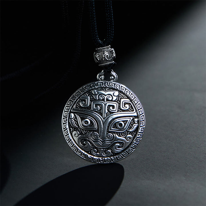 Collier pendentif en argent plaqué cuivre avec Buddha Stones Taotie Om Mani Padme Hum - image 3
