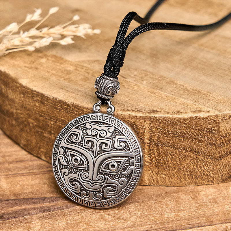 Collier pendentif en argent plaqué cuivre avec Buddha Stones Taotie Om Mani Padme Hum - image 5