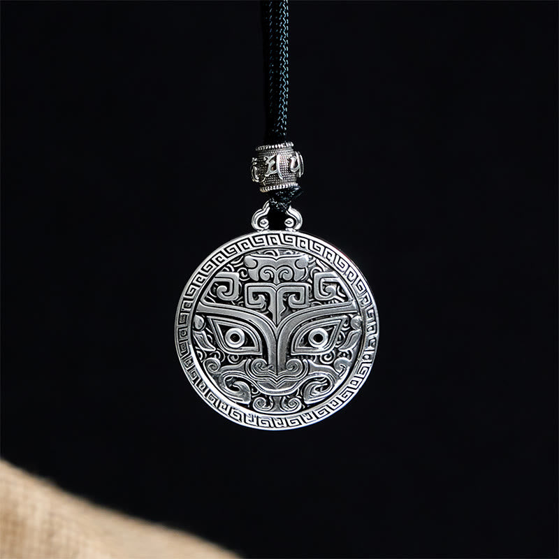 Collier pendentif en argent plaqué cuivre avec Buddha Stones Taotie Om Mani Padme Hum - image 2