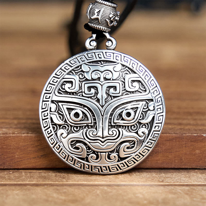 Collier pendentif en argent plaqué cuivre avec Buddha Stones Taotie Om Mani Padme Hum - image 10