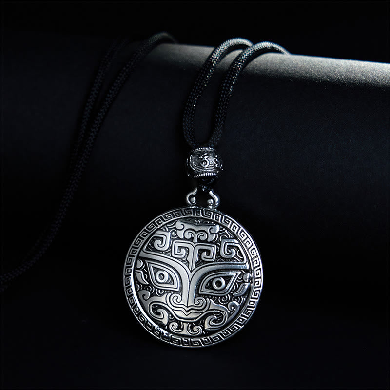 Collier pendentif en argent plaqué cuivre avec Buddha Stones Taotie Om Mani Padme Hum - Cuivre (Richesse ♥ Chance) - image 1