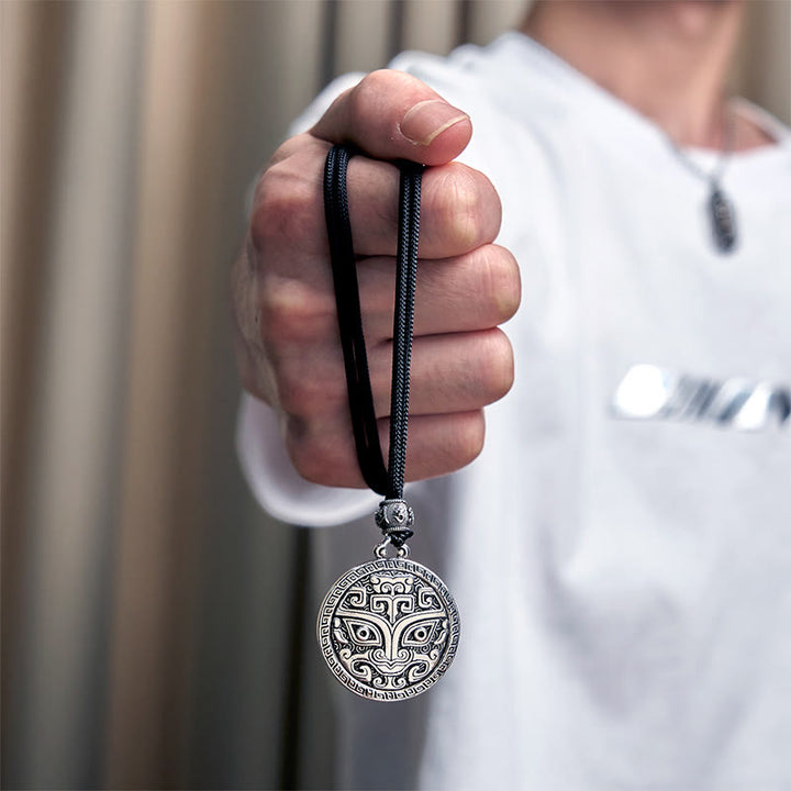 Collier pendentif en argent plaqué cuivre avec Buddha Stones Taotie Om Mani Padme Hum - image 13