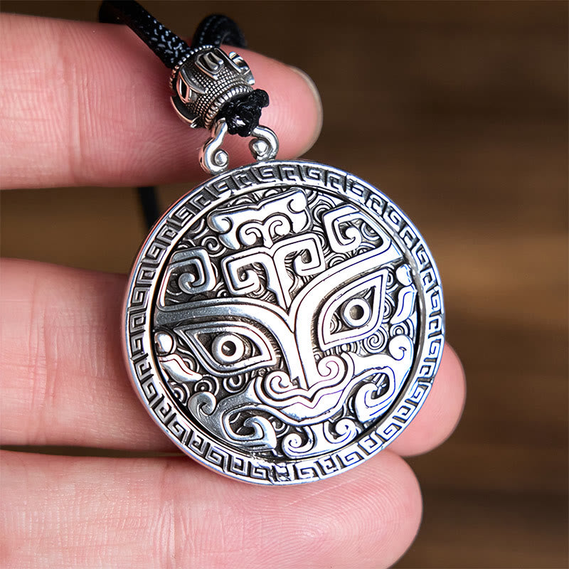 Collier pendentif en argent plaqué cuivre avec Buddha Stones Taotie Om Mani Padme Hum - image 11