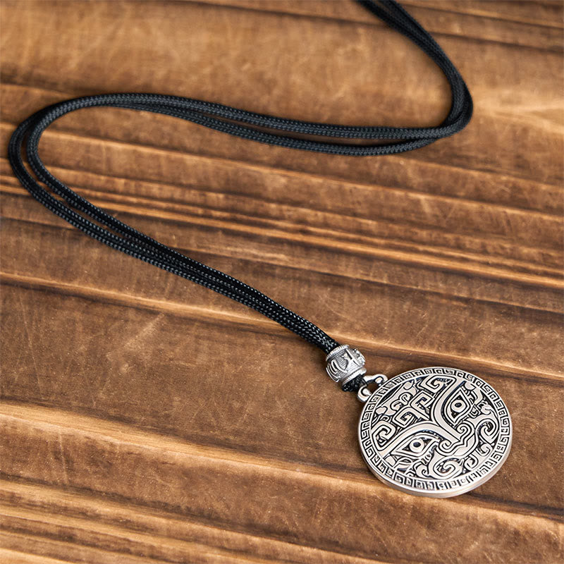 Collier pendentif en argent plaqué cuivre avec Buddha Stones Taotie Om Mani Padme Hum - image 9