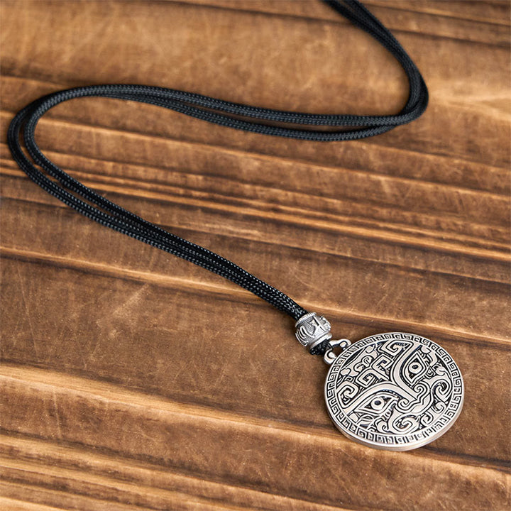 Collier pendentif en argent plaqué cuivre avec Buddha Stones Taotie Om Mani Padme Hum - image 9
