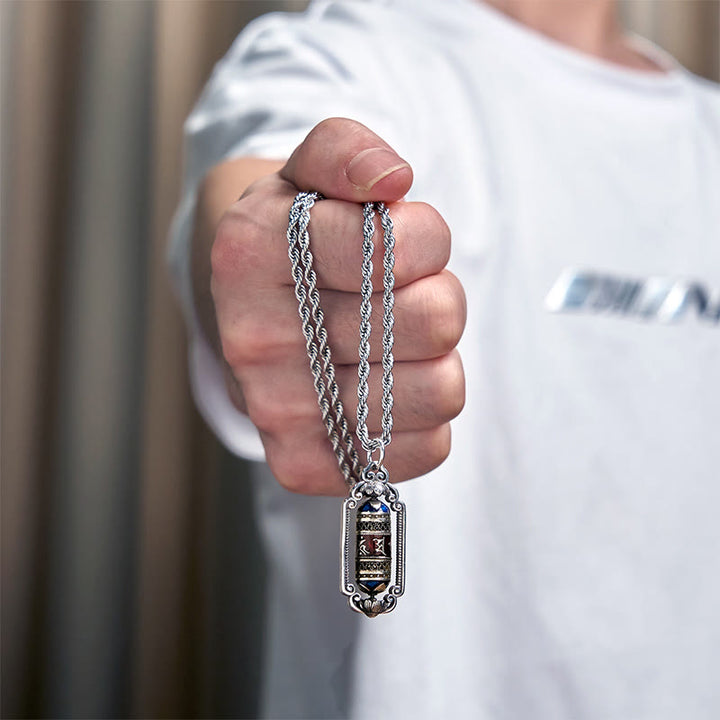 Pendentif porte-bonheur vintage en cuivre avec roue de prière Om Mani Padme Hum et Buddha Stones - image 15