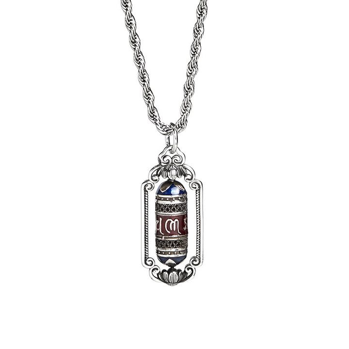 Pendentif porte-bonheur vintage en cuivre avec roue de prière Om Mani Padme Hum et Buddha Stones - image 5