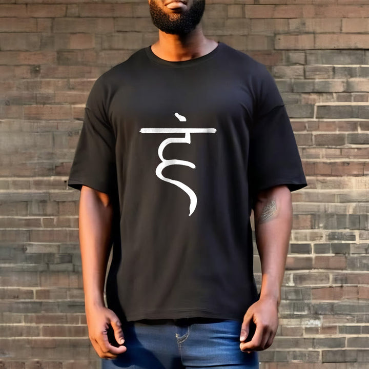 T-shirt décontracté en coton avec motif Buddha Stones , symbole Hum, sanskrit, spirituel - image 7