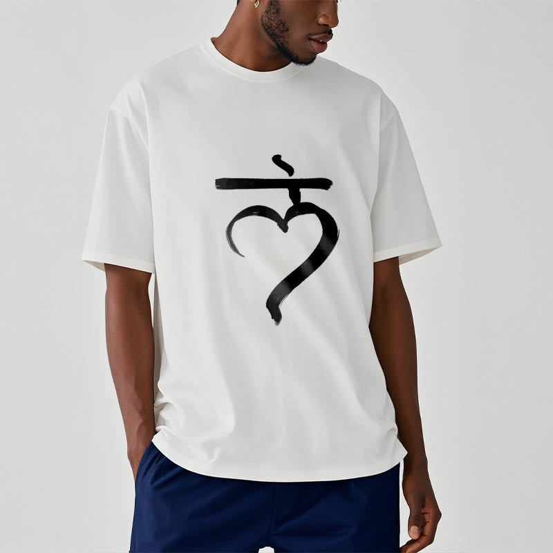 T-shirt décontracté en coton avec inscription « Lam Mantra » et « Buddha Stones » - image 7