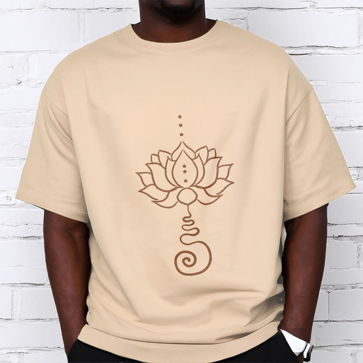 T-shirt décontracté en coton avec motif lotus et Buddha Stones - image 10