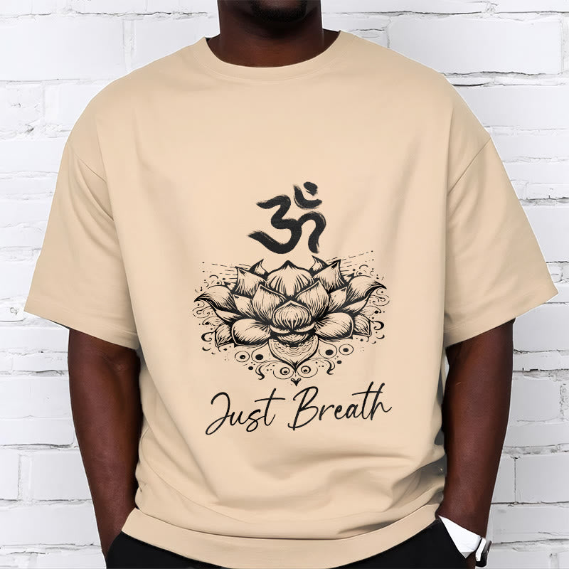 T-shirt Buddha Stones en coton avec motif de fleurs de lotus et symboles Om - image 11