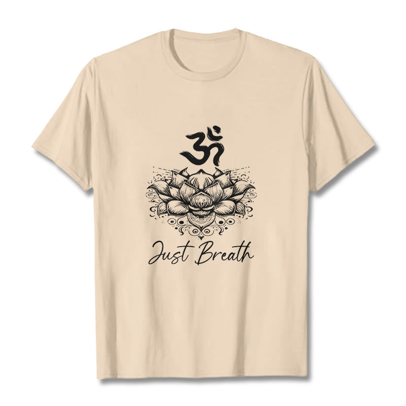 T-shirt Buddha Stones en coton avec motif de fleurs de lotus et symboles Om - Bisque - 2XL - image 10