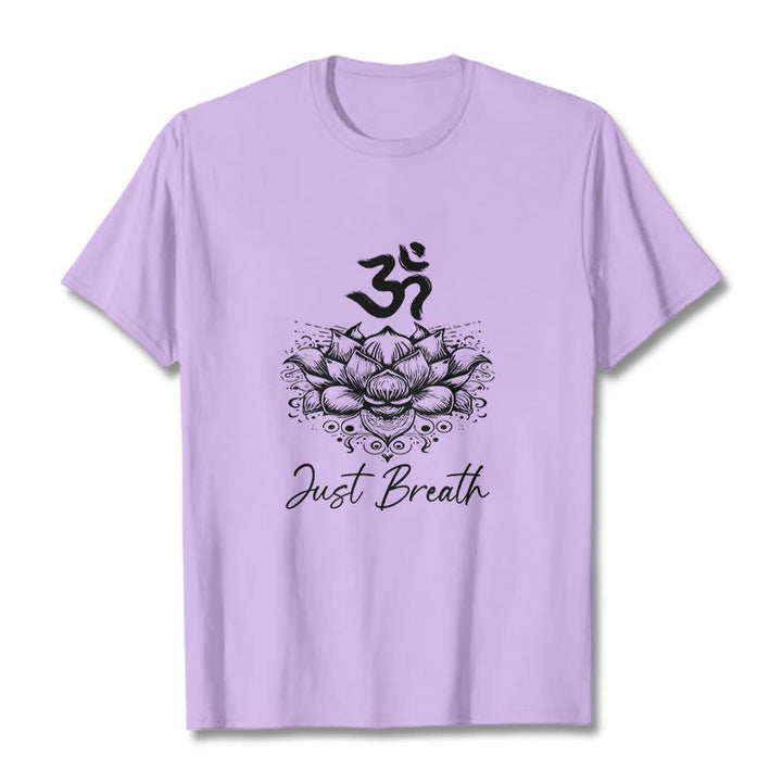 T-shirt Buddha Stones en coton avec motif de fleurs de lotus et symboles Om - Prune - 2XL - image 16