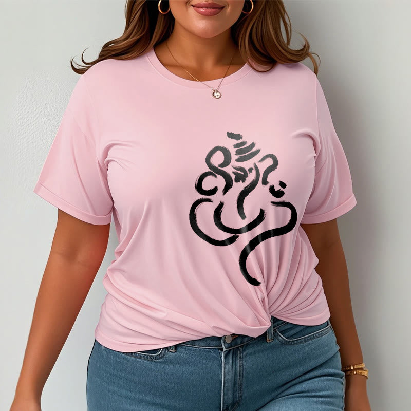 T-shirt décontracté en coton avec motif Ganesh et Buddha Stones - image 14