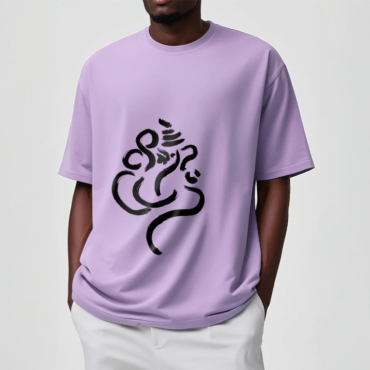 T-shirt décontracté en coton avec motif Ganesh et Buddha Stones - image 17
