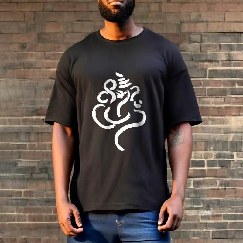 T-shirt décontracté en coton avec motif Ganesh et Buddha Stones - image 2