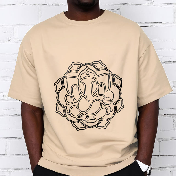 T-shirt décontracté en coton avec motif mandala et Buddha Stones - image 12