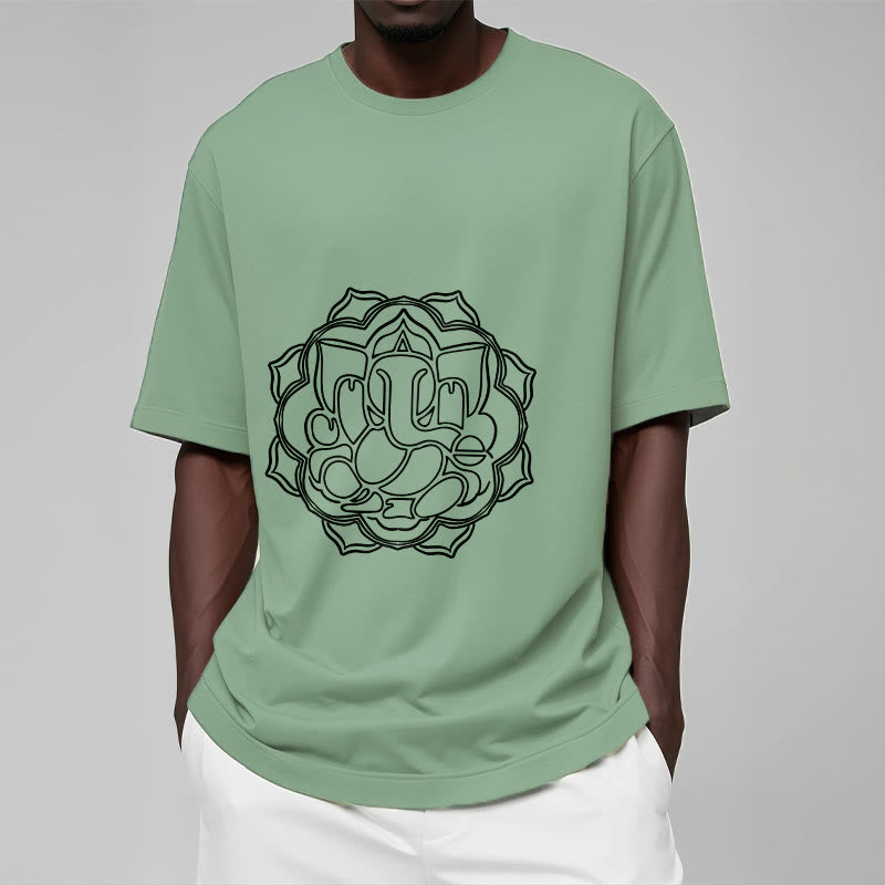 T-shirt décontracté en coton avec motif mandala et Buddha Stones - image 16