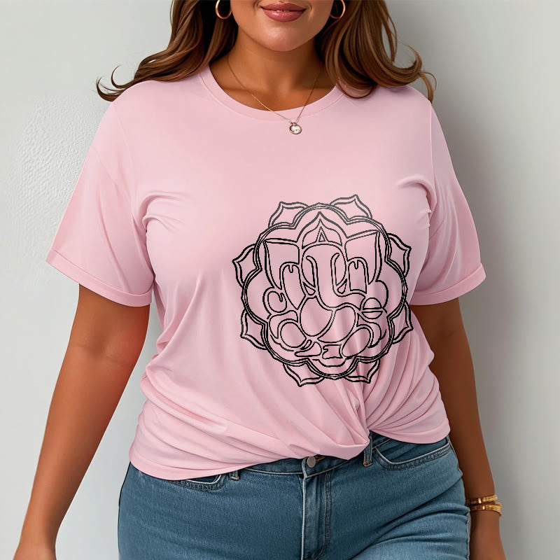 T-shirt décontracté en coton avec motif mandala et Buddha Stones - image 14
