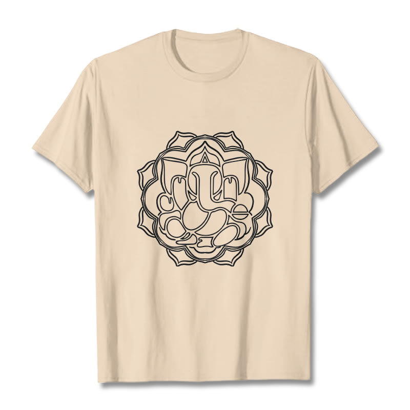 T-shirt décontracté en coton avec motif mandala et Buddha Stones - Bisque - 2XL - image 11