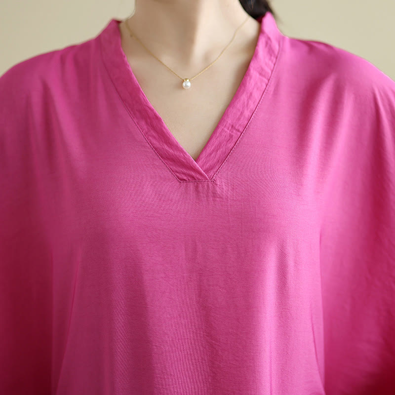 Robe longue décontractée en coton et lin à manches longues et poches, style rétro, couleur unie, motif Buddha Stones - image 28