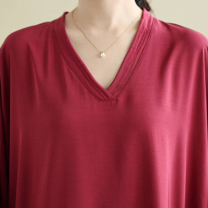 Robe longue décontractée en coton et lin à manches longues et poches, style rétro, couleur unie, motif Buddha Stones - image 33