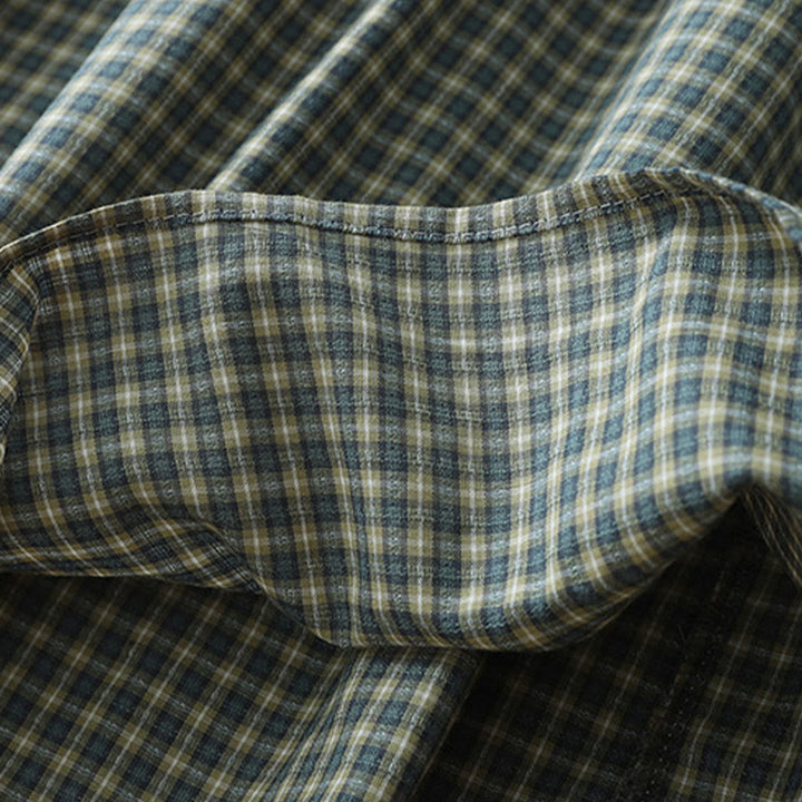 Robe mi-longue décontractée en coton à manches longues et boutons style lanterne avec motif Buddha Stones - image 10
