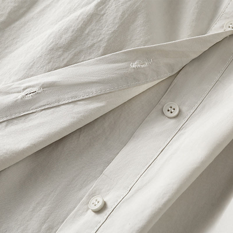 Robe midi Buddha Stones à carreaux, plissée et boutonnée, en coton, à manches longues et avec poches - image 8