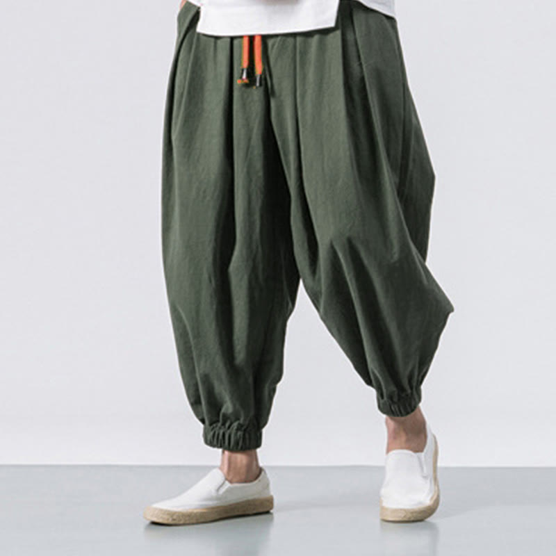 Pantalon décontracté en coton uni avec cordon de serrage et poches pour homme Buddha Stones - image 17