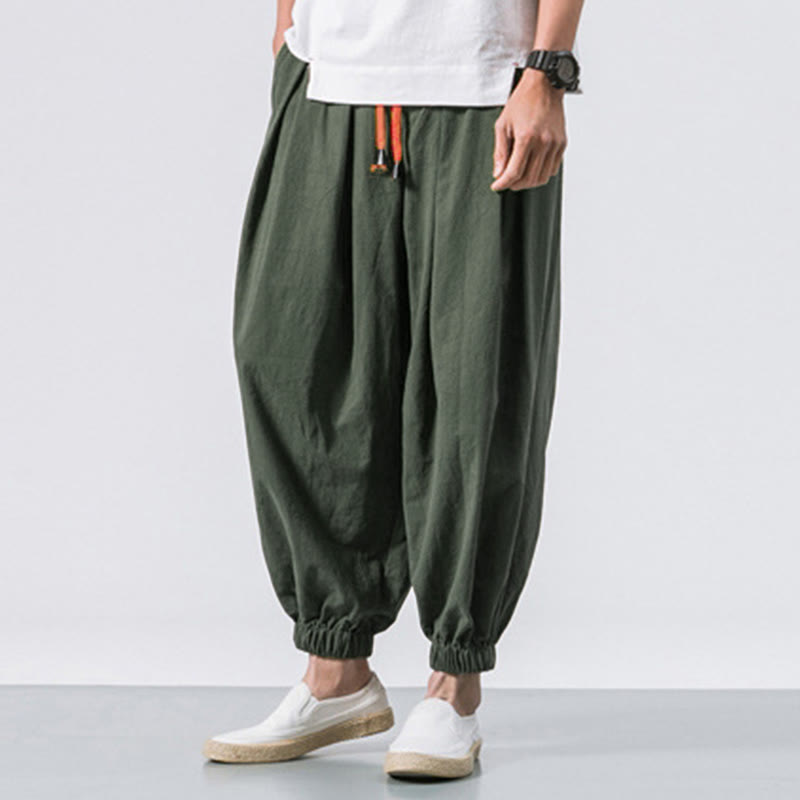 Pantalon décontracté en coton uni avec cordon de serrage et poches pour homme Buddha Stones - image 18