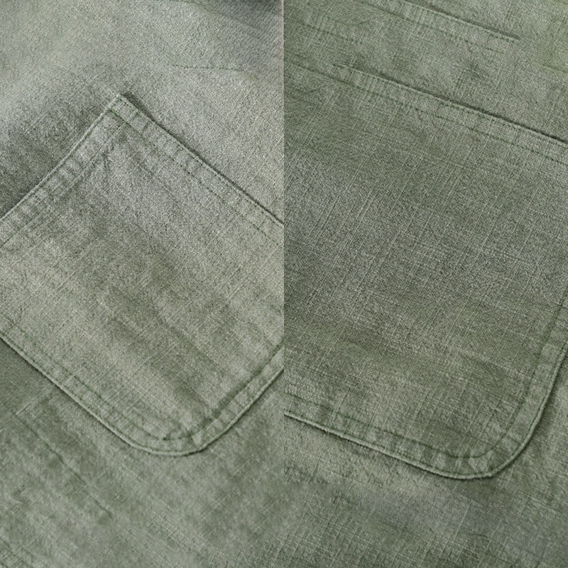 Chemise à manches longues en coton et lin avec poches pour homme, motif Buddha Stones Commute, à boutons unis - image 3
