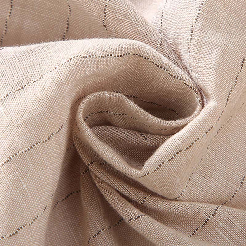 Chemise à manches longues en coton et lin à rayures pour homme, tenue quotidienne Tang avec Buddha Stones - image 5