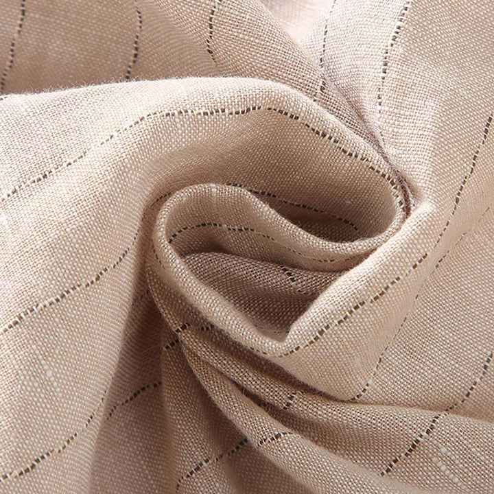 Chemise à manches longues en coton et lin à rayures pour homme, tenue quotidienne Tang avec Buddha Stones - image 5