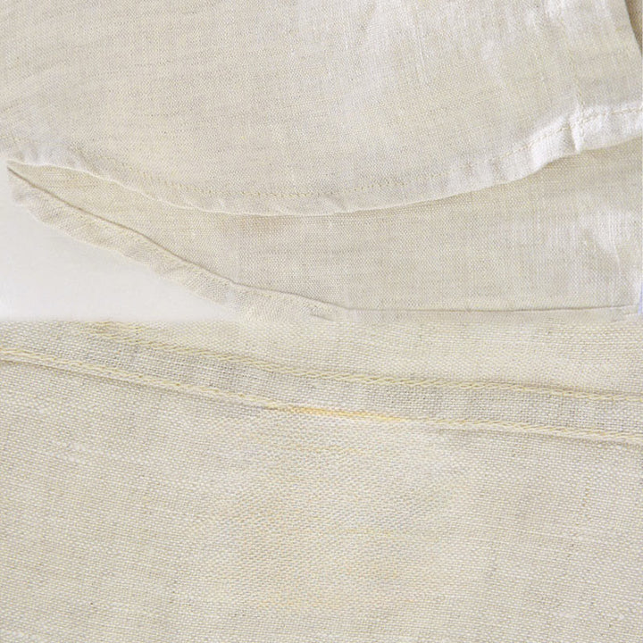 Chemise décontractée à manches longues en lin pur pour homme avec poche et motif Buddha Stones Spring - image 4