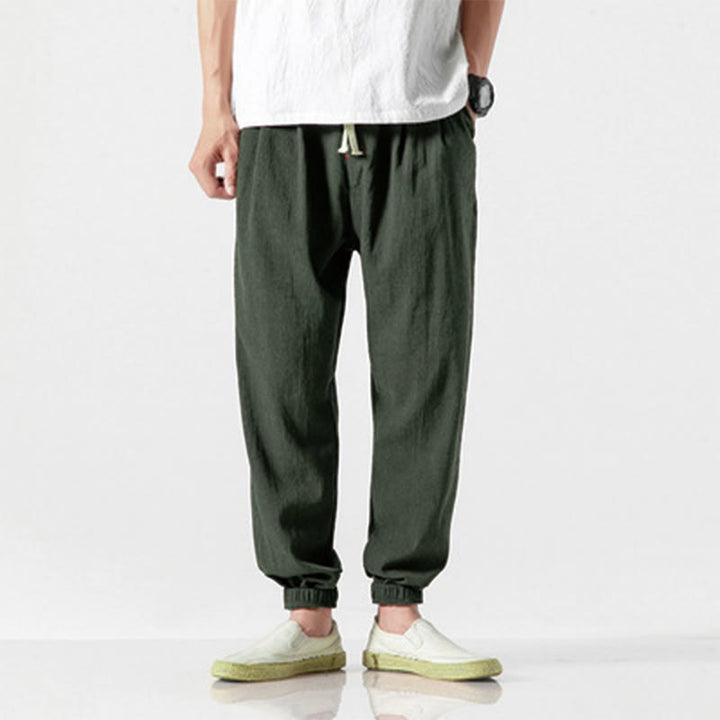 Pantalon pour homme avec cordon de serrage et poches Motif Buddha Stones - Vert olive foncé - US/UK/AU46，EU56 (5XL) - image 17