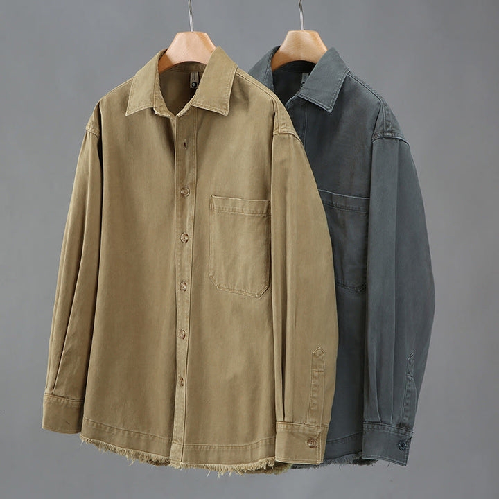 Chemise à manches longues en coton avec poche et ourlet à pompons pour homme Motif Buddha Stones - image 8