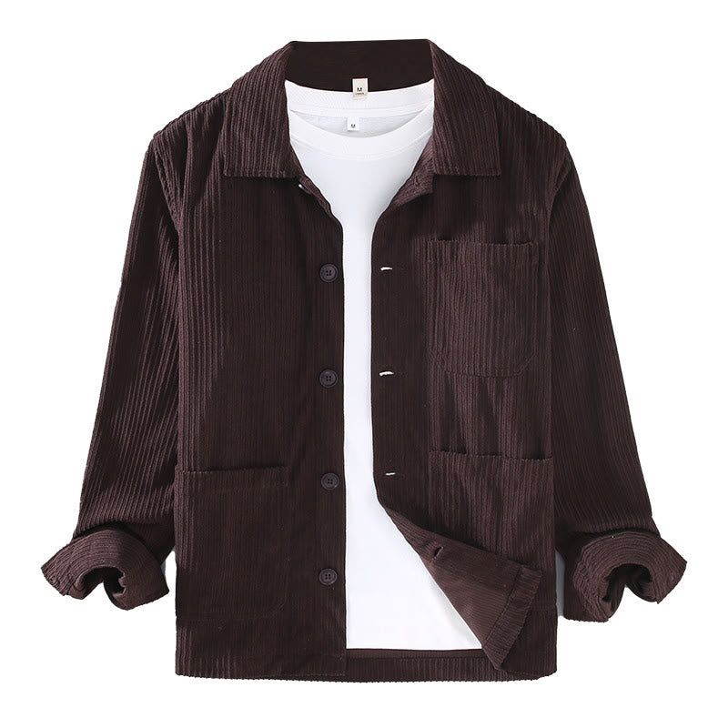 Veste à manches longues et boutons pour homme avec poches et motif Buddha Stones Fall Vintage - image 9