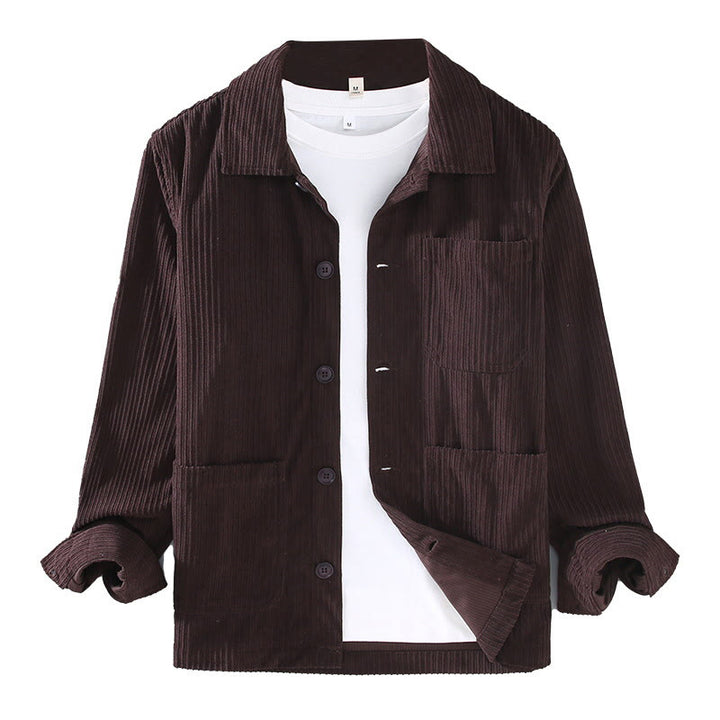 Veste à manches longues et boutons pour homme avec poches et motif Buddha Stones Fall Vintage - image 9