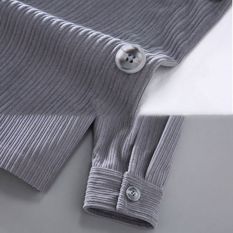 Veste à manches longues et boutons pour homme avec poches et motif Buddha Stones Fall Lapel - image 5