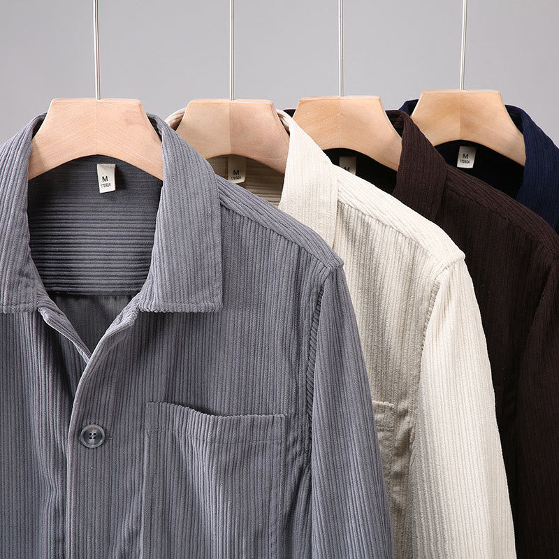 Veste à manches longues et boutons pour homme avec poches et motif Buddha Stones Fall Lapel - image 12