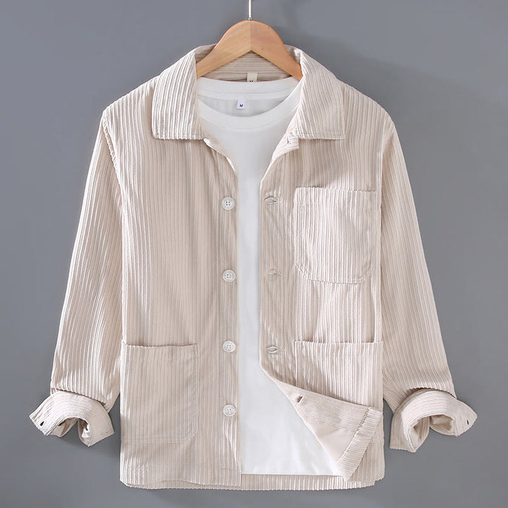 Veste à manches longues et boutons pour homme avec poches et motif Buddha Stones Fall Vintage - Beige - US/UK/AU42，EU52 (3XL) - image 10