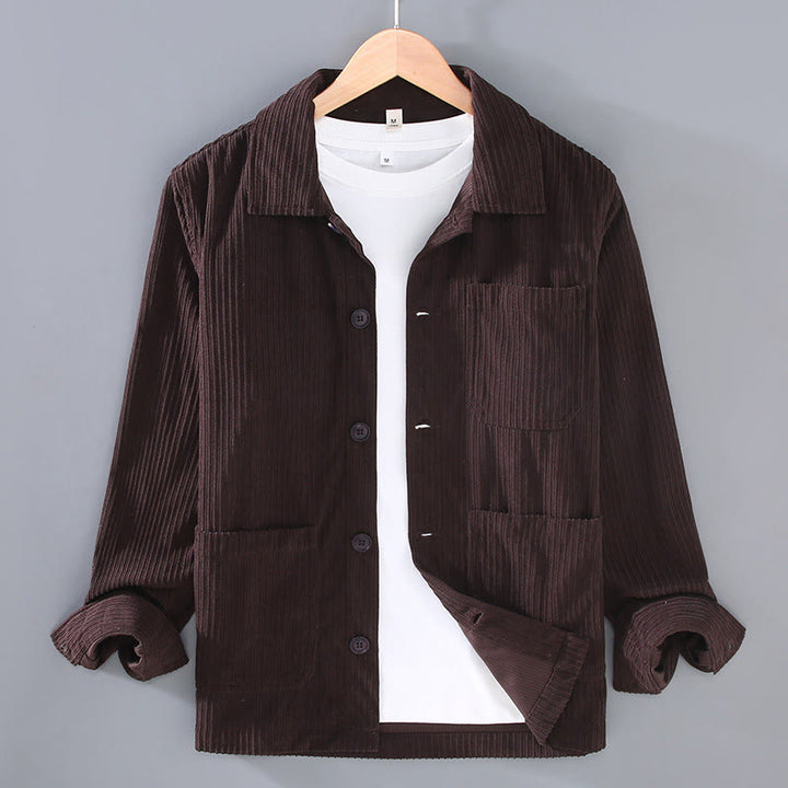 Veste à manches longues et boutons pour homme avec poches et motif Buddha Stones Fall Lapel - SaddleBrown - US/UK/AU42，EU52 (3XL) - image 7