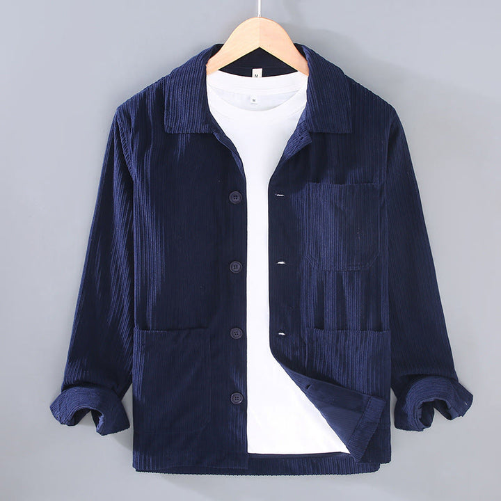 Veste à manches longues et boutons pour homme avec poches et motif Buddha Stones Fall Vintage - Bleu nuit - US/UK/AU42，EU52 (3XL) - image 7